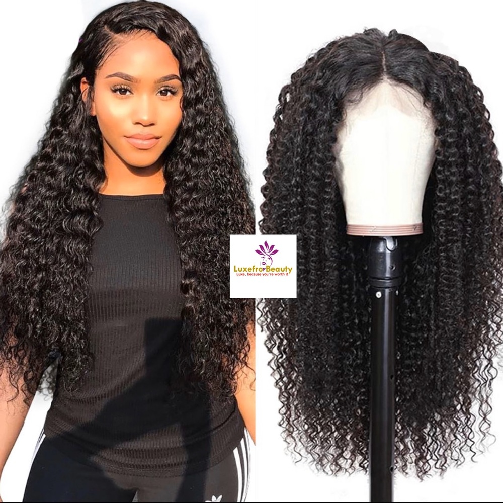 💯%HUMANHAIR KINKY CURLY FRONTAL LACE WIG(16”-24”)